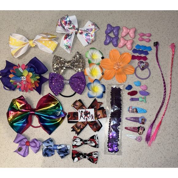 Little Girls Hair Accessory Lot, Bows Clips Bands & Barrettes, Fancy Fun Joy - Picture 1 of 12